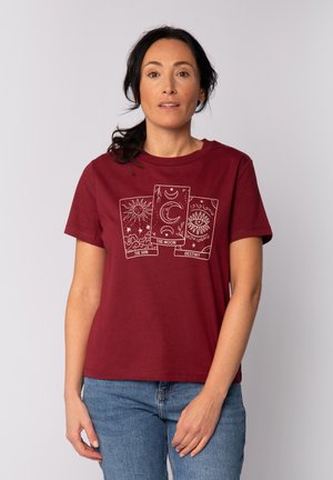 TAROT SET - Print T-shirt - burgundy