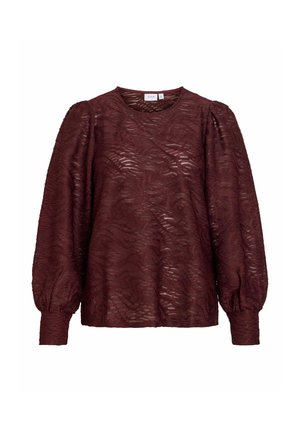 VILA, VIFINA L/S O-NECK TOP - NOOS - Blouse - port royale