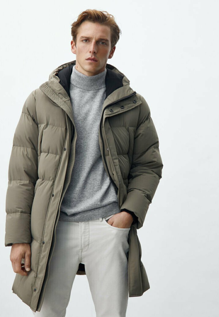massimo dutti down puffer jacket with belt