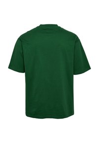 Grön bomullströja med rund hals och korta ärmar, med en enfärgad baksida, mjuk textur och avslappnad passform.