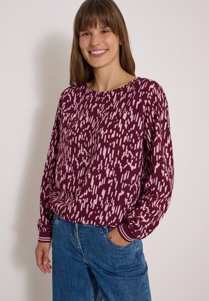 Cecil, LANGARM BLUSE MIT RUNDHALS UND PRINT - Camicetta - red wine