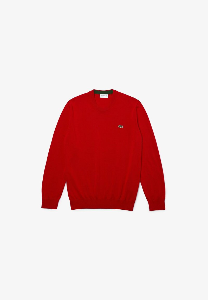 Lacoste crew neck jumper red Clearance