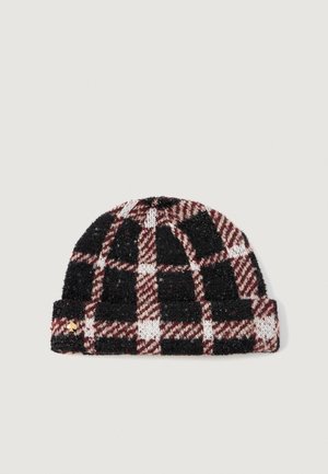 PARK AVE PLAID BEANIE - Kapa - black