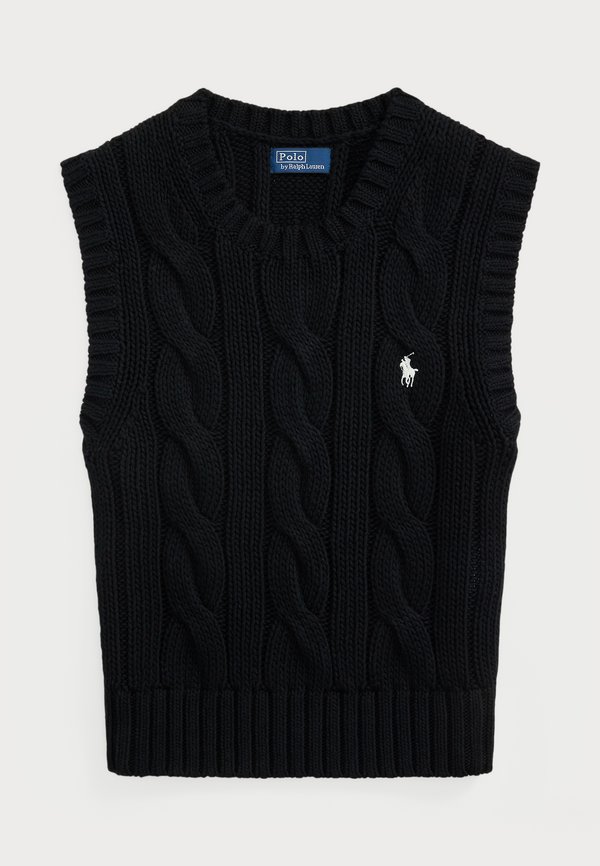 CABLE KNIT COTTON CROPPED VEST - Jumper3