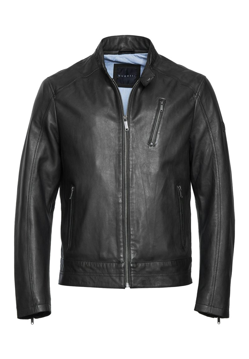 bugatti - BURUBIO - Leather jacket - schwarz, Enlarge