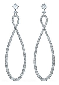 Swarovski SWAROVSKI INFINITY HOOP PIERCED EARRINGS, WHITE, RHODIUM PLATED - Boucles d'oreilles - silber