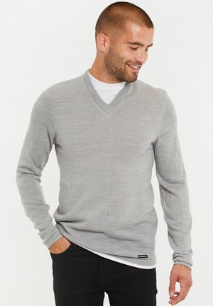 BRAMWELL V-NECK - Strickpullover - grey marl