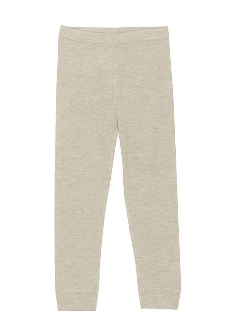 Hellbeige dehnbare Leggings mit glatter Textur und elastischem Bund, mit eng anliegenden Knöcheln und schlichter Gestaltung mit minimaler Naht.