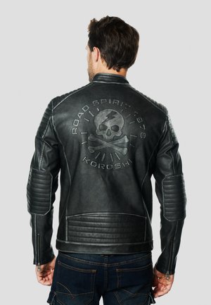 Chaqueta de cuero sintético - black