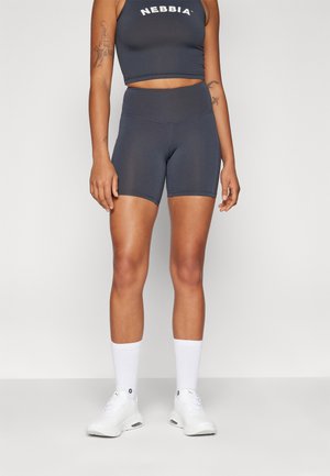 HIGH WAISTED BIKER SHORTS - Trikoot - grey