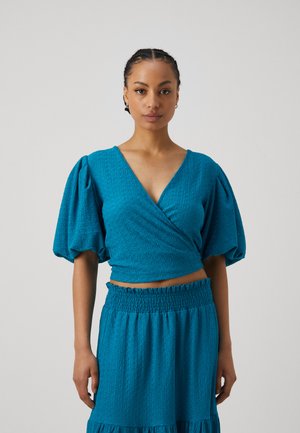 MILEY STRUCTURE WRAP - Triko s potiskem - dark turquoise