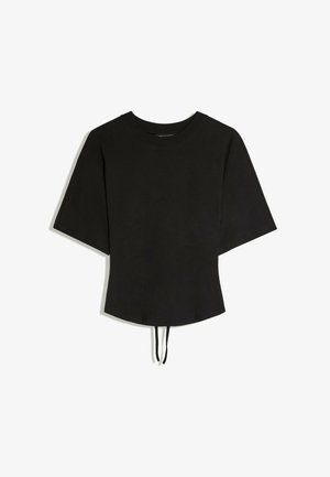 Bershka, SHORT SLEEVE CORSET - T-SHIRT - T-shirt imprimé - black