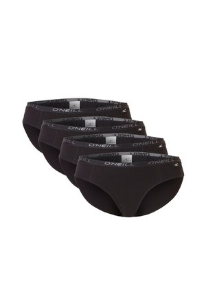 Zwarte katoenen boxershorts met een elastische tailleband met logo, voorzien van een gladde textuur en een klassieke snit, gepresenteerd in een verpakking van vier.