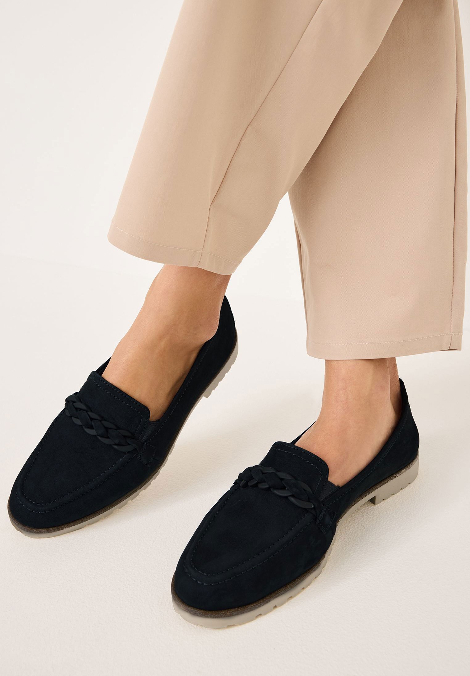 femmes mocassins suède bleu W-SUNSHINE-NAVY