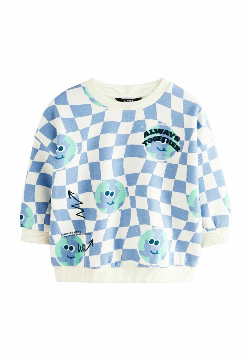 Next REGULAR FIT - ALL-OVER PRINT CREW NECK  - Felpa - blue on white