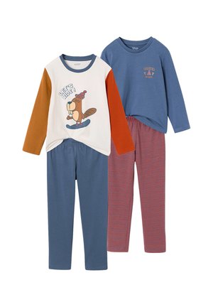 Vertbaudet, VERTBAUDET SET 2ER-PACK SCHLAFANZÜGE WINTER BIBER JUNGEN - Nachtwäsche Set - jeansblau