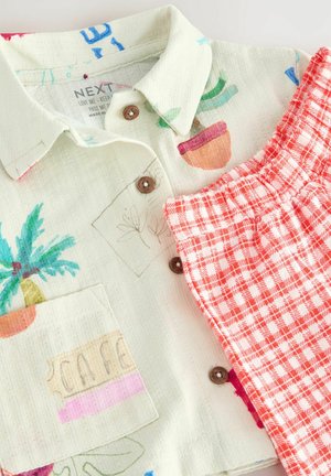 Next SHORT SLEVE SET - Bluza z gumbi - red gingham holiday print