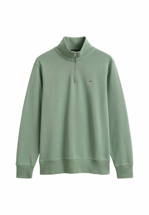 GANT, REG SHIELD HALF ZIP SWEAT - Sweatshirt - surplus mint