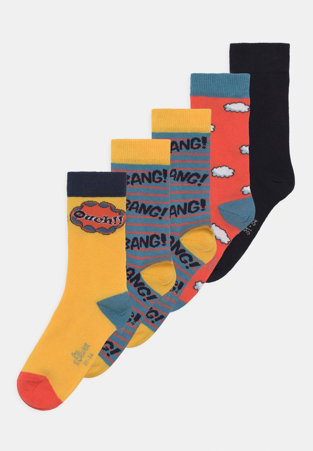 ONLINE JUNIOR COMIC FRUIT 5 PACK  - Socken - yellow/blue-grey/orange