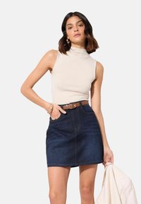 REGULAR FIT - A-lijn rok - rinse blue
