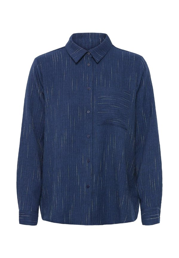 IXREMI - Button-down blouse - total eclipse w pinst3