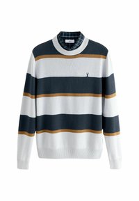 Unselected, navy white camel stripe