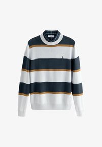 Unselected, navy white camel stripe