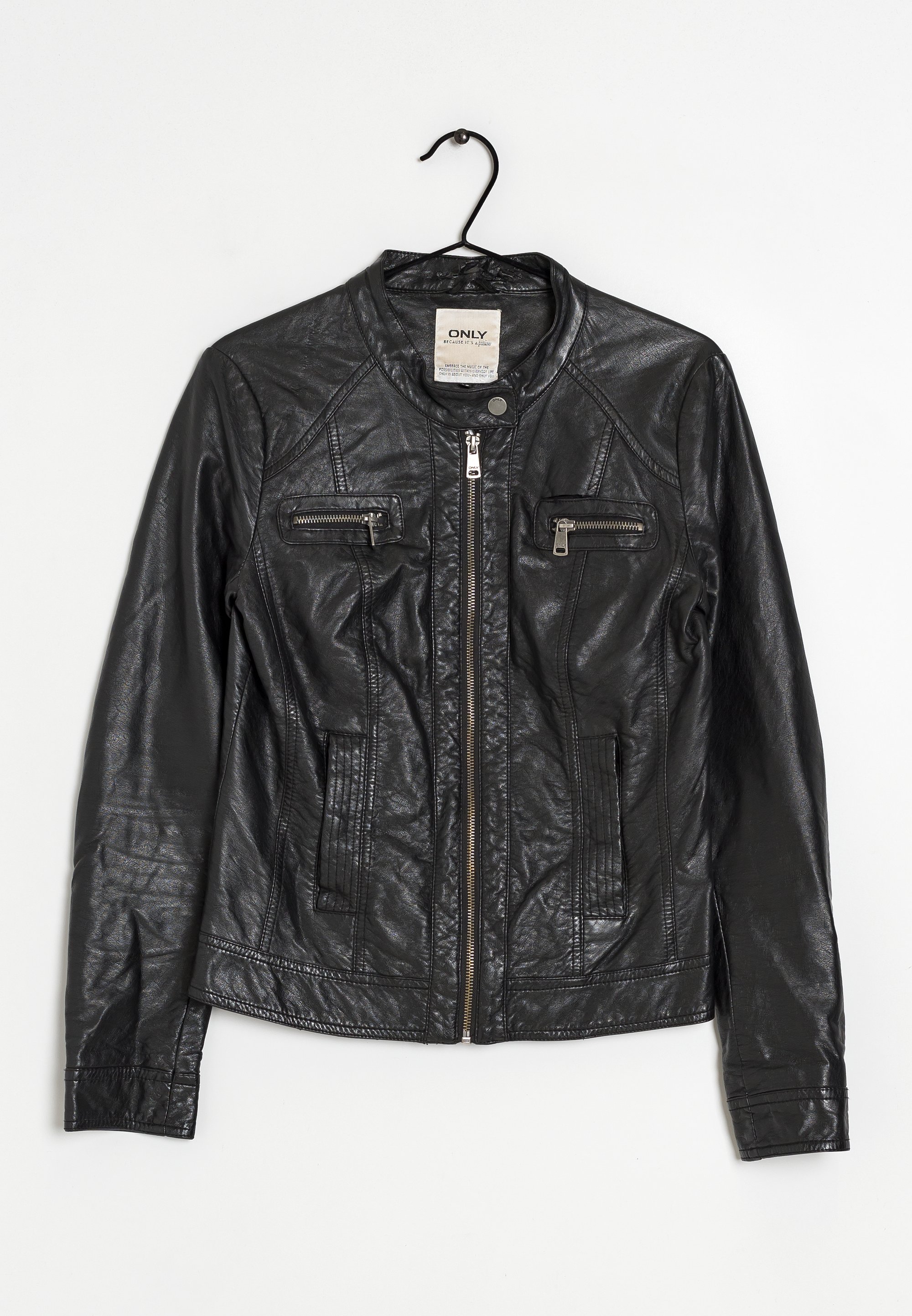 ONLY Lederjacke black/schwarz (Pre-owned)