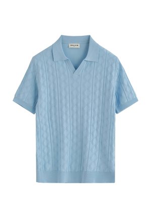 FRILIVIN, POLO TRICOT COL OUVERT - Polo - bleu ciel