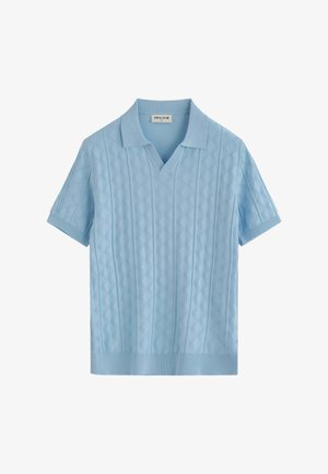 FRILIVIN, POLO TRICOT COL OUVERT - Polo - bleu ciel