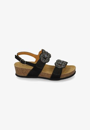 Valleverde, SANDALO DONNA - Sandali con zeppa - nero