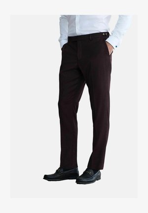 SIGNATURE ZIGNONE - REGULAR FIT - Auduma bikses - burgundy red