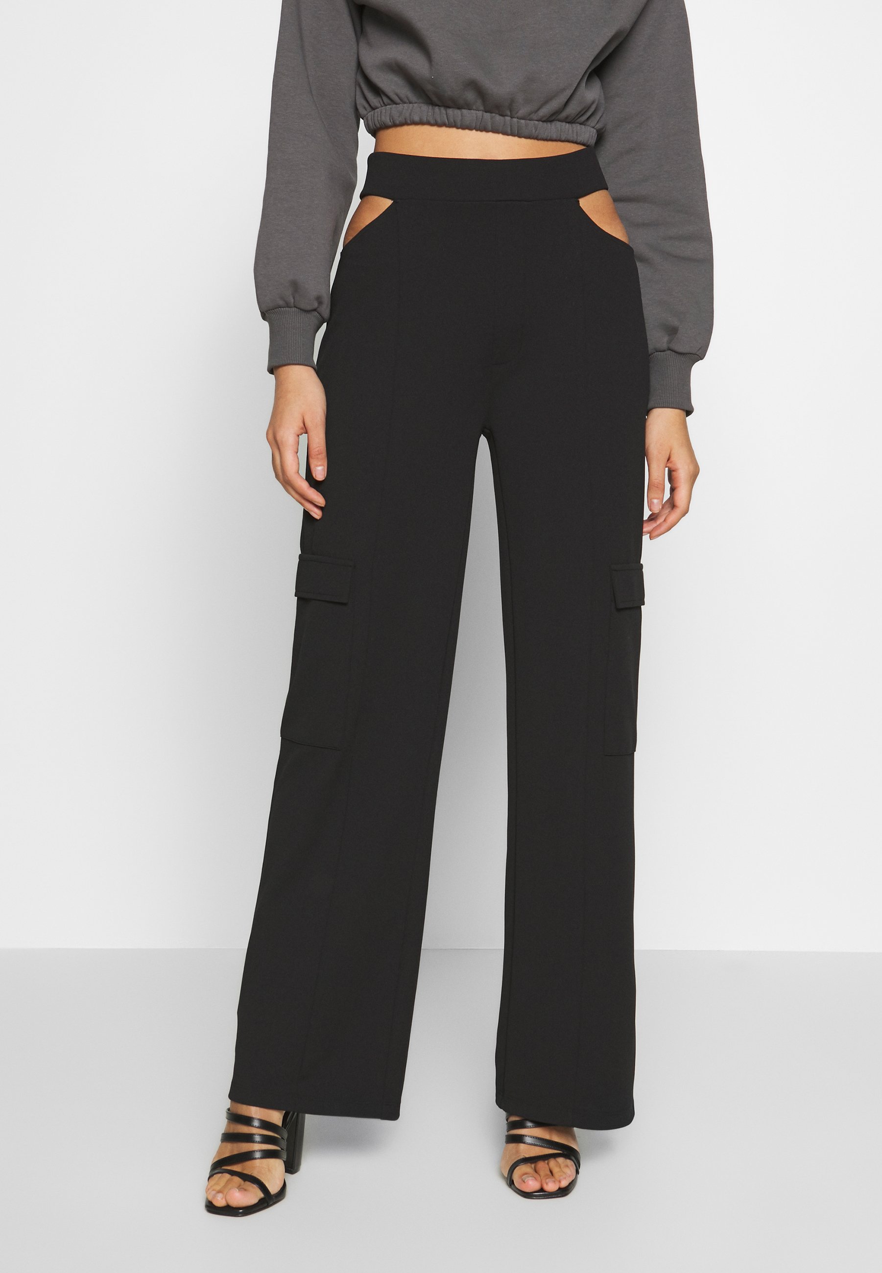 CUT OUT PANTS Bukse black CUT OUT PANTS Bukse black