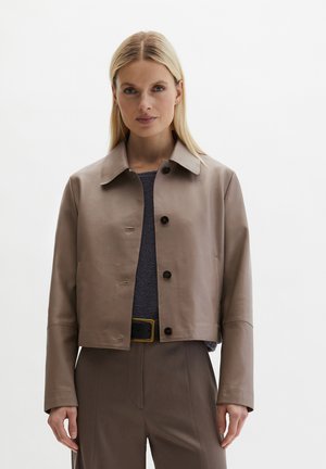 Leren jas - chalky brown