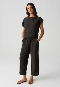 OPUS - MID RISE CROPPED WIDE FIT - Jumpsuit - midnight brown Thumbnail Image 1