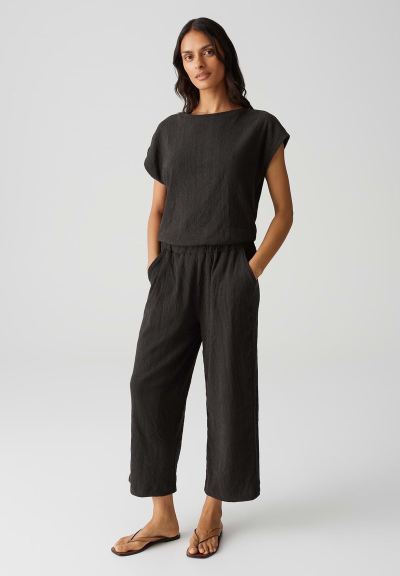 OPUS - MID RISE CROPPED WIDE FIT - Jumpsuit - midnight brown, Enlarge