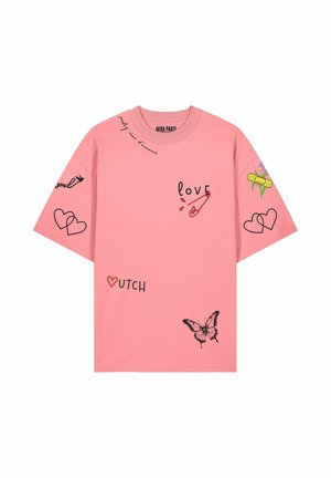 Mira Paris, TATTOO SWEETHEART OVERSIZED DROPPED SHOULDER TEE 26 UNISEX - T-shirt print - pink