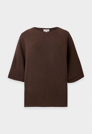 ONLY Carmakoma, CARLOYAL LIFE O NECK - T-shirts basic - chocolate torte melange
