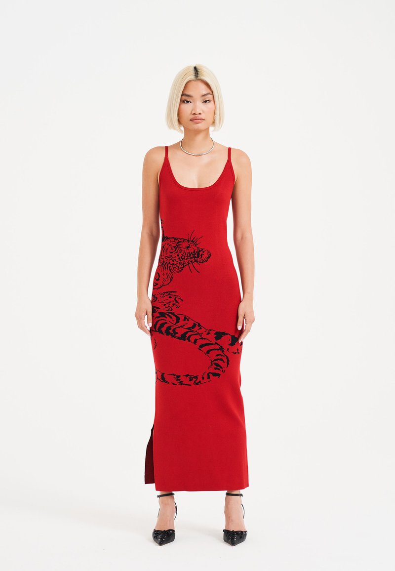 ed hardy dress red Vintage 00's Ed Hardy Red Tank Mini Dress