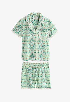 Cath Kidston, REGULAR FIT FRILL BUTTON THROUGH SET - Pyžamová súprava - lime green flower market