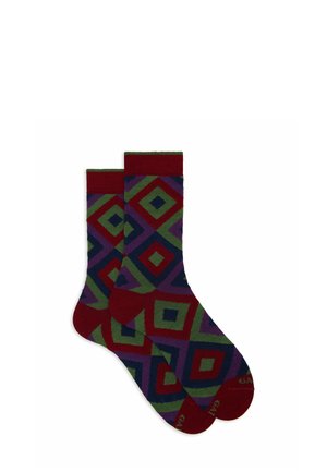 CORTO BORD FANTASIA ROMBI CONCENTRICI - Socken - dark red