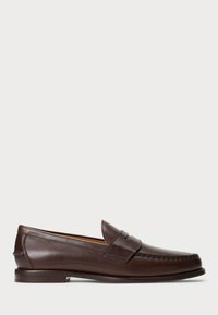 ALSTON BURNISHED LEATHER PENNY LOAFER - Slip-ons - dark brown