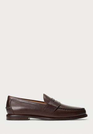 ALSTON BURNISHED LEATHER PENNY LOAFER - Slip-ons - dark brown