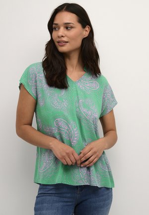 POLLY - Pusero - green pink paisley