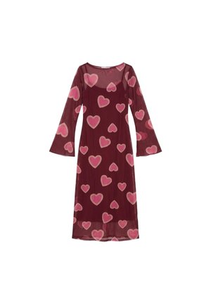 Never Fully Dressed, BURGUNDY HEART ARIA DRESS - Дълга рокля - red