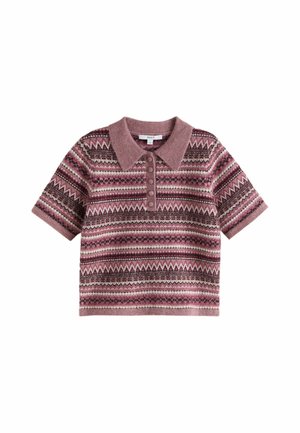 Next, Polo shirt - pink fairisle