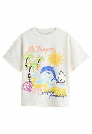 REGULAR FIT - GRAPHIC - T-shirt print - ecru white beach