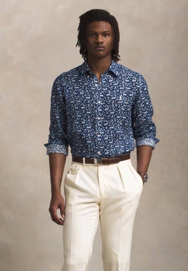 CUSTOM FIT PRINT LINEN SHIRT - Shirt3