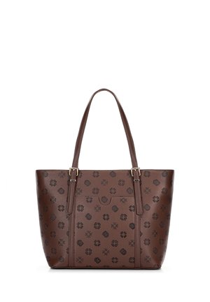 EMBOSSED SHOPPER - Handtas - dark brown