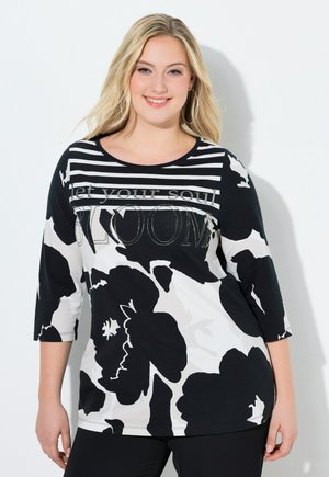 BLÜTEN ZIERSTEINE 3/4-ARM - Langarmshirt - black